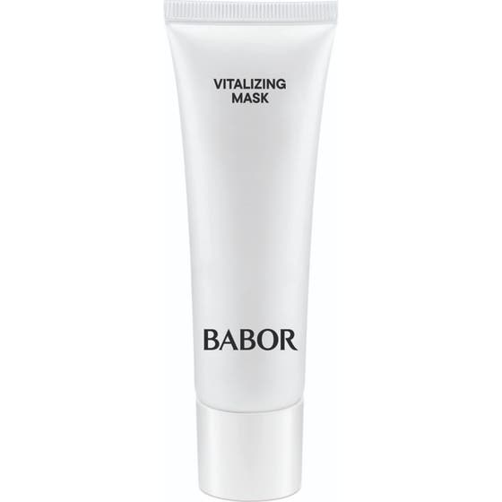 Babor Skinovage Vitalizing Mask vitaliserande mask i vit stilren plasttub med guldtext som ger huden ny lyster