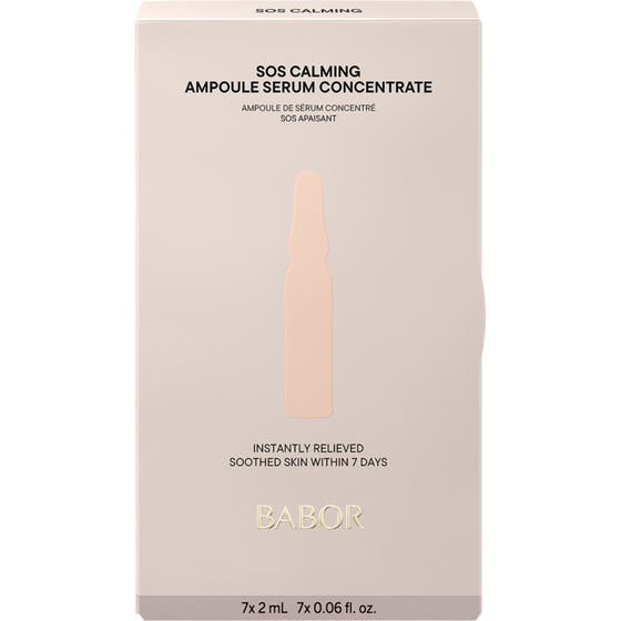 Babor Ampoule SOS Calming 14 ml lugnande ampuller i ljusbeige ytterförpackning för känslig hud