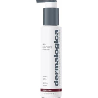Dermalogica Skin Resurfacing Cleanser 150 ml exfolierande rengöringskräm i vit flaska med silverpump och lila band