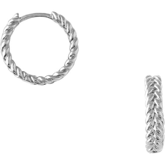 Plaited Metal Huggie Hoops Earrings