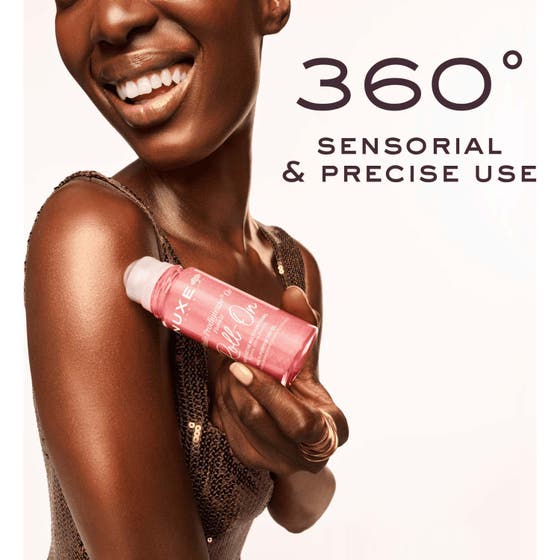Nuxe Huile Prodigieuse Or Florale Roll-On 60 ml kroppsolja ger lyster med en skimrande rosa pärlemortextur.
