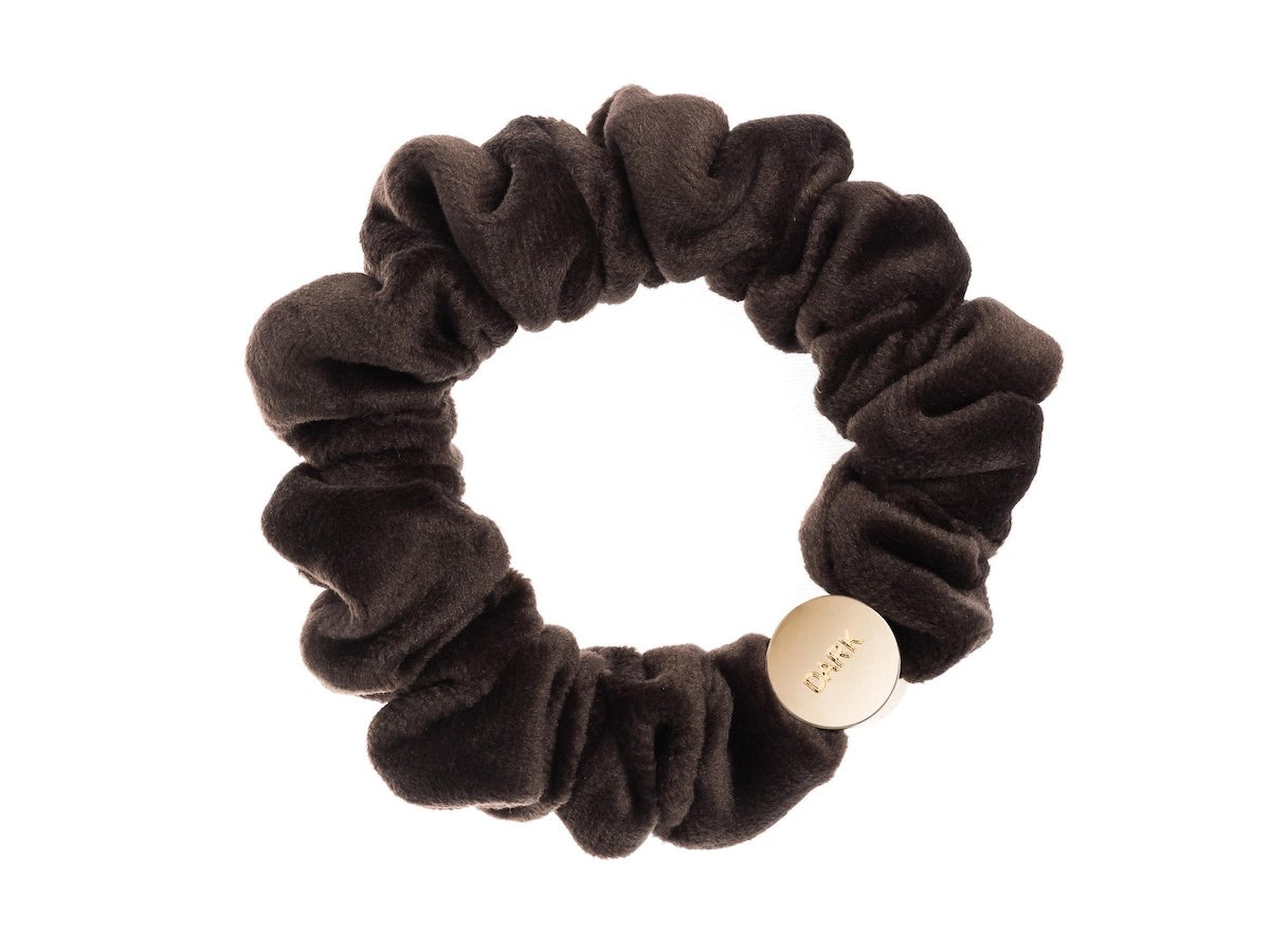 Dark Mini Velvet Scrunchie Hair Braid Brown pcs 1