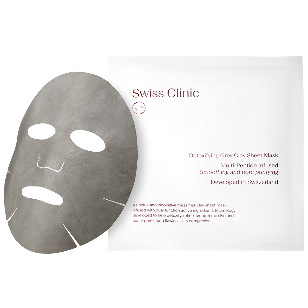 Detoxifying Grey Clay Mask  Swiss Clinic Sheet Masks