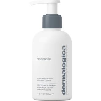 Dermalogica Precleanse 295 ml pre-cleanser som löser upp smink i en vit flaska med mörkgrå pump