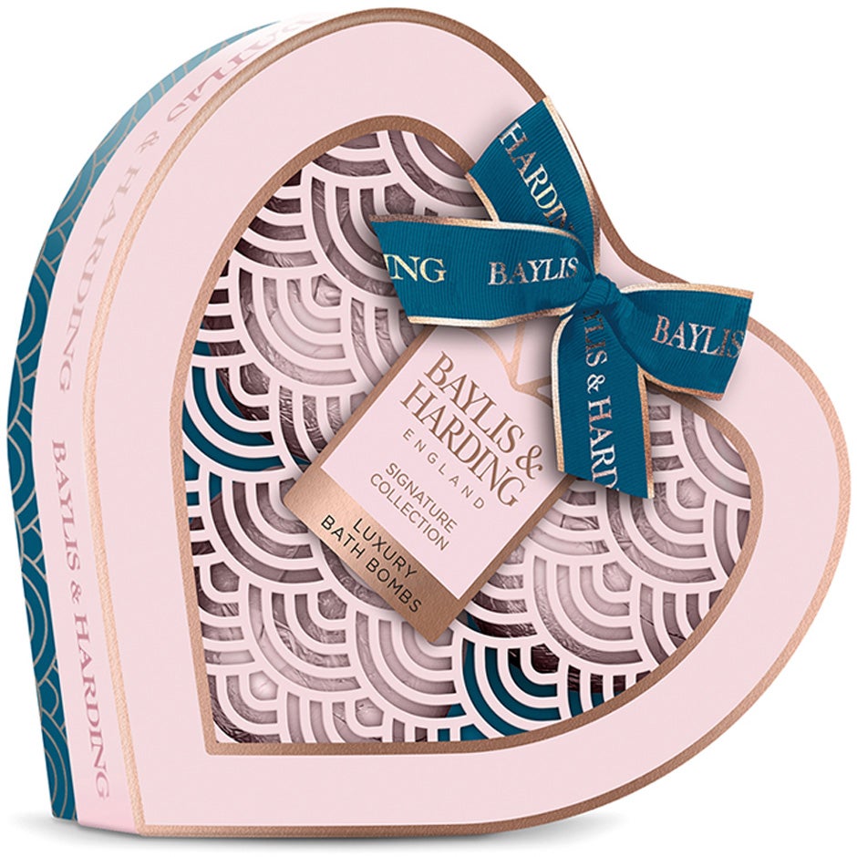 Baylis & Harding Jojoba Vanilla & Almond Oil 3 Bath Fizzer Heart Set - 300 g