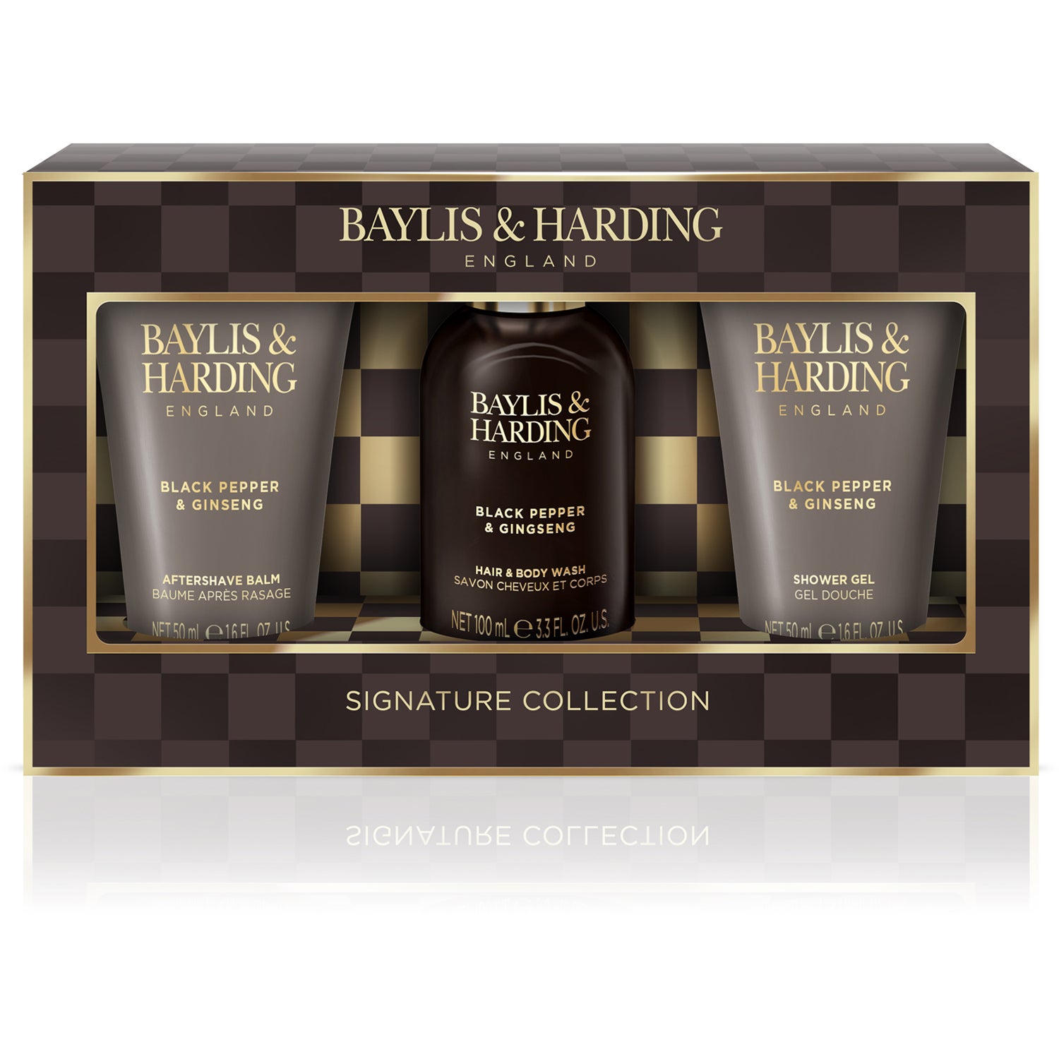 Baylis & Harding Men`s Black Pepper & GinsengTravel Trio Gift Set 200 ml