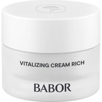Babor Skinovage Vitalizing Cream Rich 50 ml vitaliserande ansiktskräm i en burk av frostat glas med vitt lock