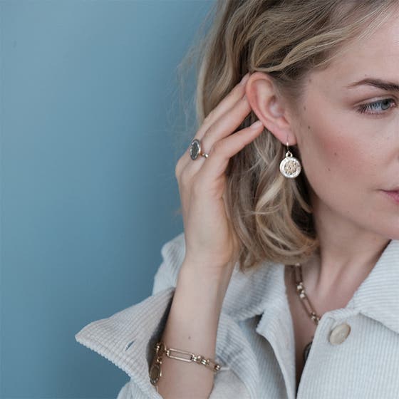 Coins Of Relief Fish Hook Earring