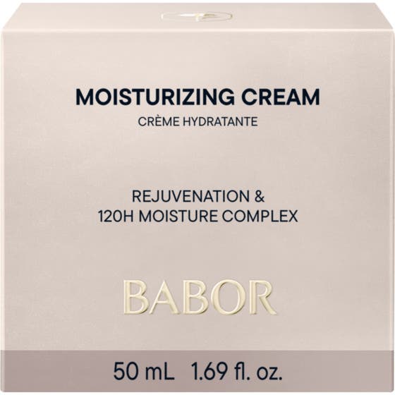 Babor Moisturizing Cream 50 ml återfuktande ansiktskräm i vit ytterbox med ljusblå etikett för torr hud