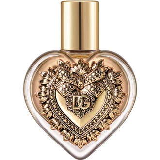 Dolce & Gabbana Devotion Eau de Parfum 20 ml parfym i hjärtformad glasflaska smyckad med ett gyllene emblem