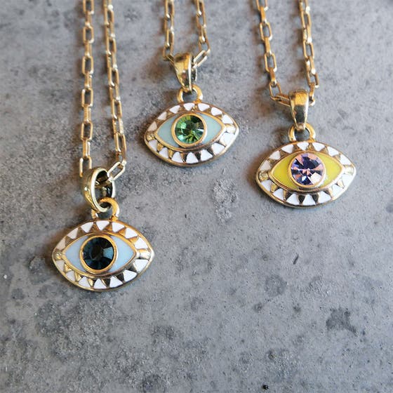 Colorama Necklace Eye Gold Green
