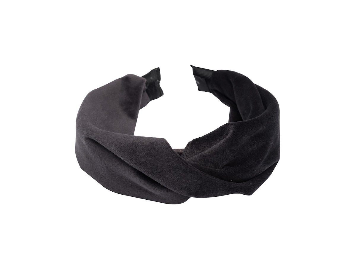 Dark Velor Folded Hair Hoop Charcoal pcs 1
