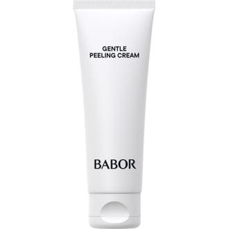 Babor Gentle Peeling Cream 50 ml exfolierande ansiktspeeling i en minimalistisk vit plasttub för mjuk hy