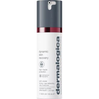 Dermalogica Dynamic Skin Recovery 50 ml anti age ansiktskräm för dagligt bruk med SPF 50 i vit flaska med grått lock.
