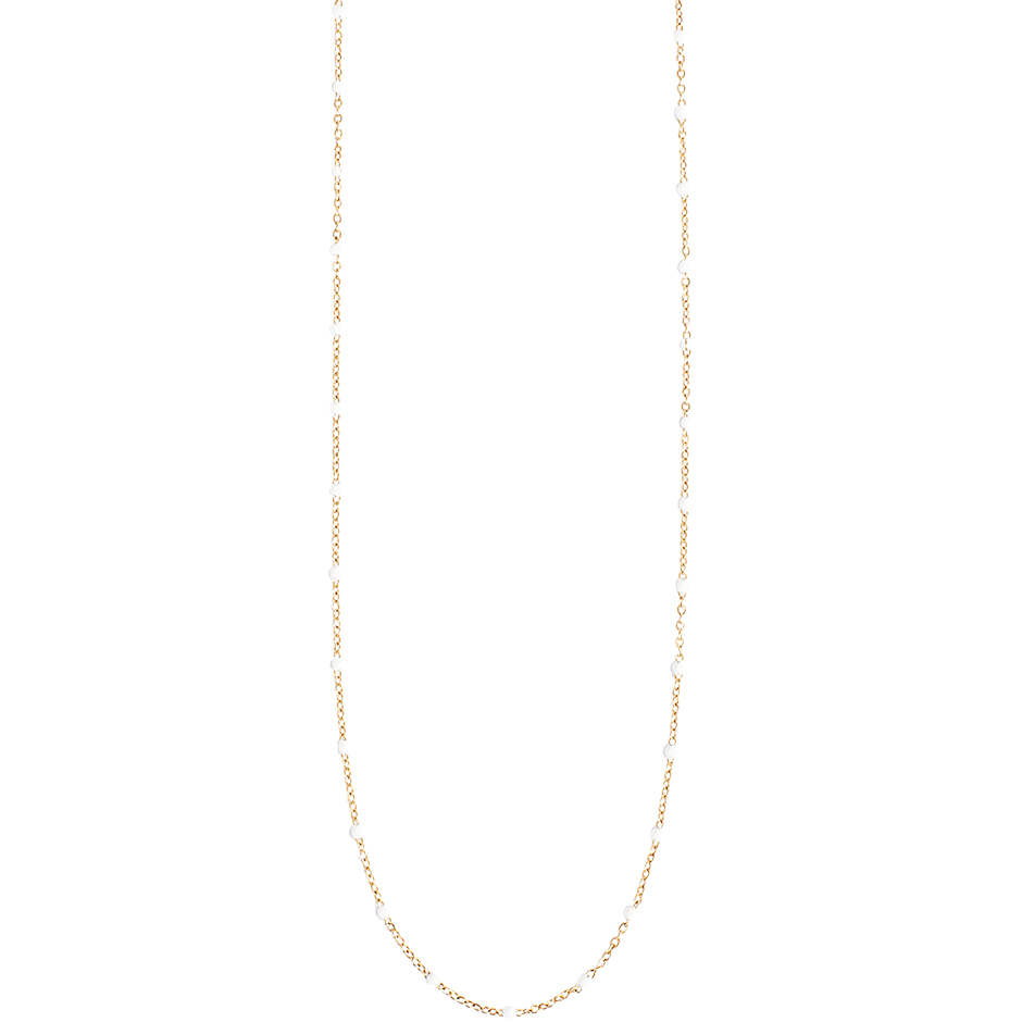Steel Necklace Enamel Steel Gold White