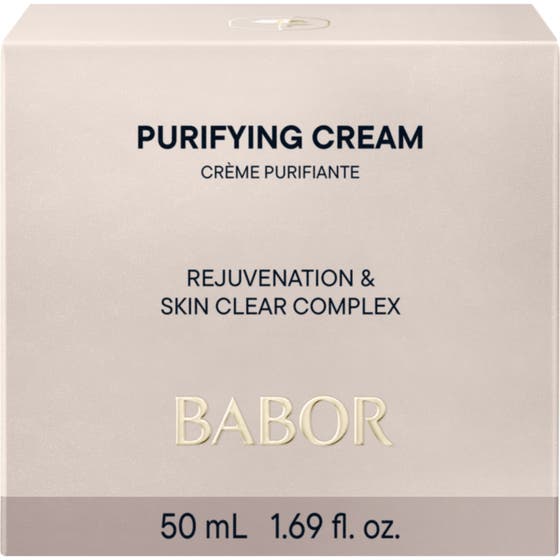 Babor Purifying Cream 50 ml renande kräm i vit ytterförpackning för oljig hud ger en matt finish.