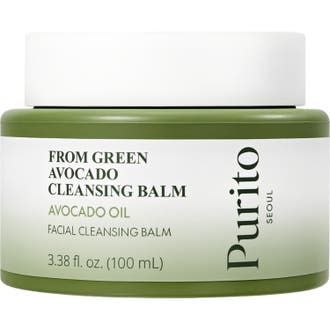 Purito From Green Avocado Cleansing Balm 100 ml naturlig ansiktsrengöring balm med avokadoolja i grön burk.