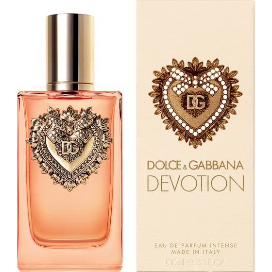 Dolce & Gabbana Devotion Intense Eau de Parfum 100 ml intensiv söt parfym i glasflaska och box med gyllene hjärta