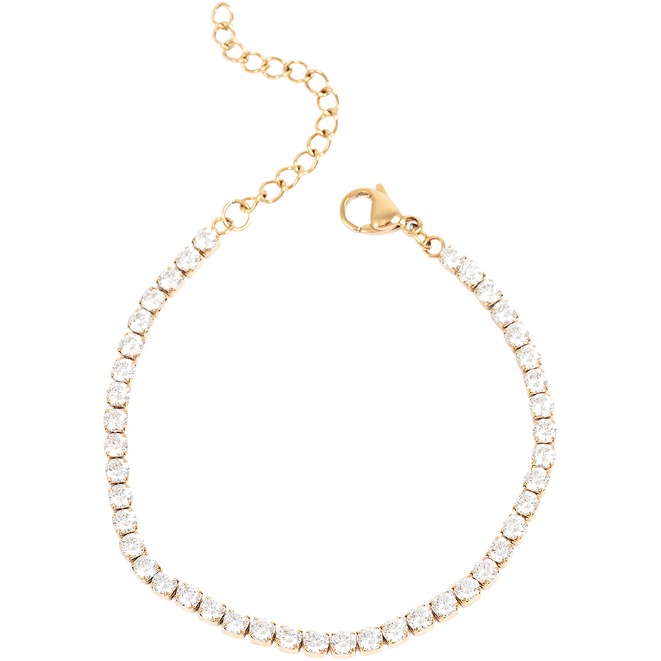 Steel Tennis Bracelet Steel Gold