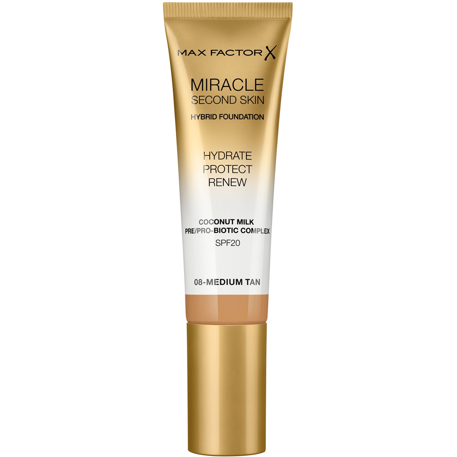 Max Factor Miracle Second Skin Hybrid Foundation 008 Medium Tan - 33 ml
