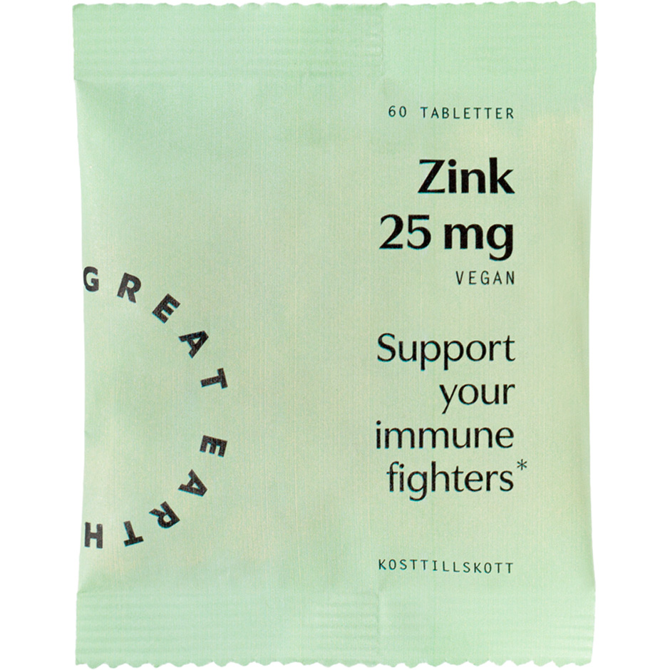 Zink 25 mg, 60 pcs Great Earth Kosttillskott