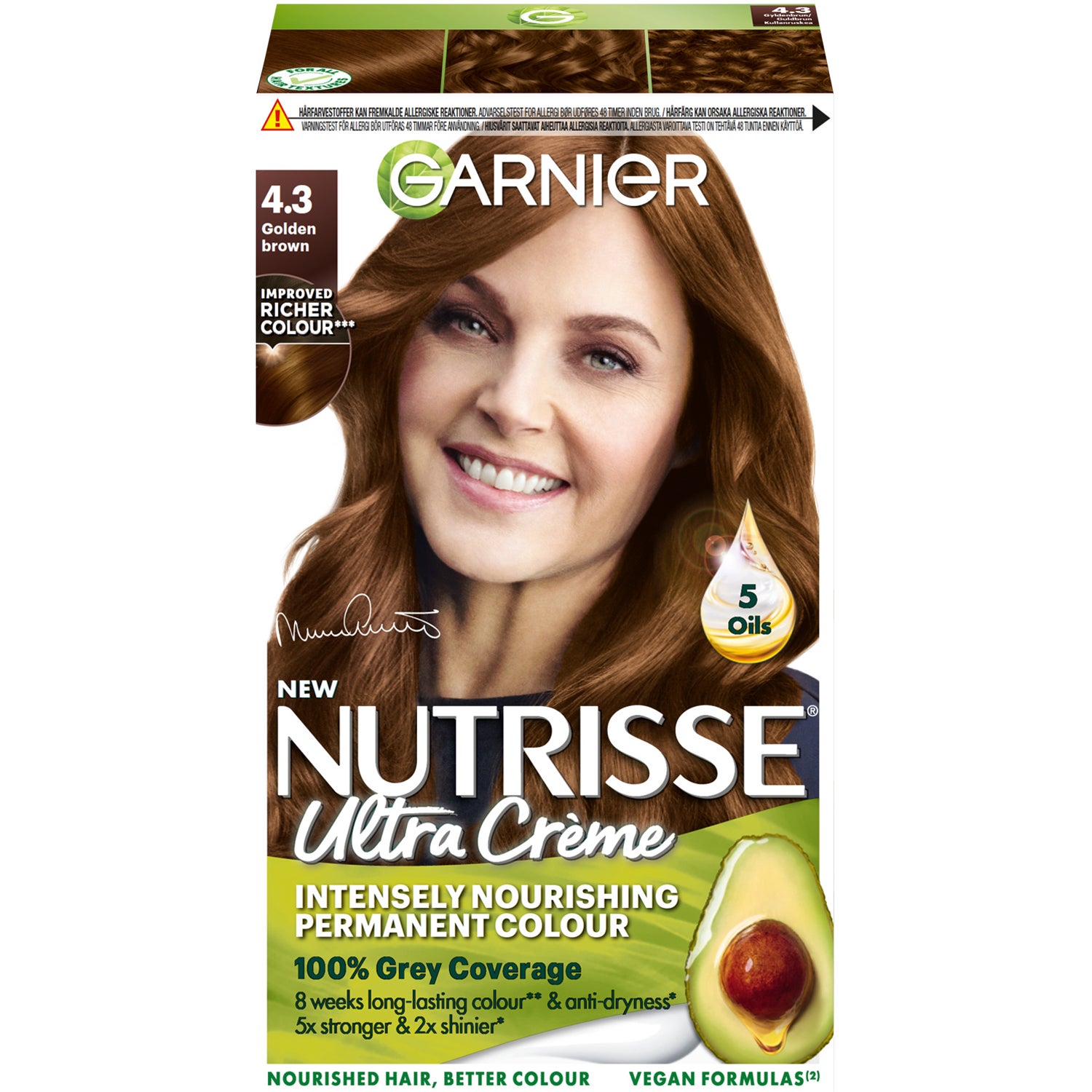 Garnier Nutrisse Cream 4.3 Golden Brown - 1 pcs