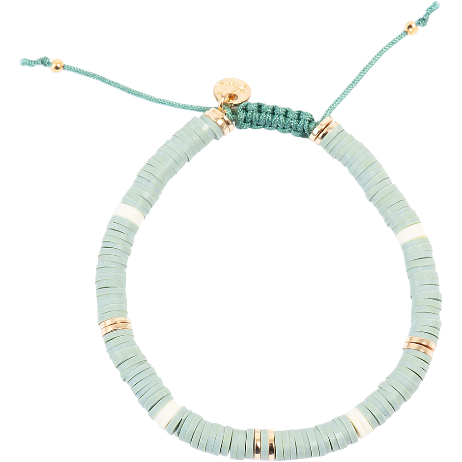 Heishi Delight Bracelet Duck Egg Blue Gold