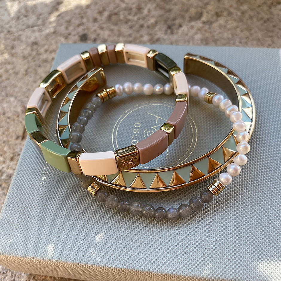 Enamel Tiles Bracelet Soft Tones