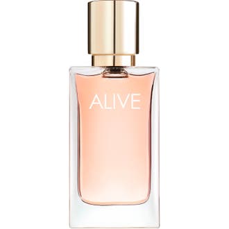 Hugo Boss BOSS Alive 30 ml elegant vaniljparfym eau de parfum i klar glasflaska med ljusrosa vätska och guldkork