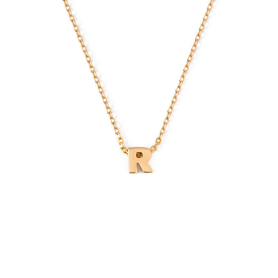 Gold Plated Initial R Necklace Giftbox