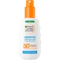 Garnier Ambre Solaire Sensitive Advanced 150ml spf50+ för känslig hud i vit sprayflaska med orange kork