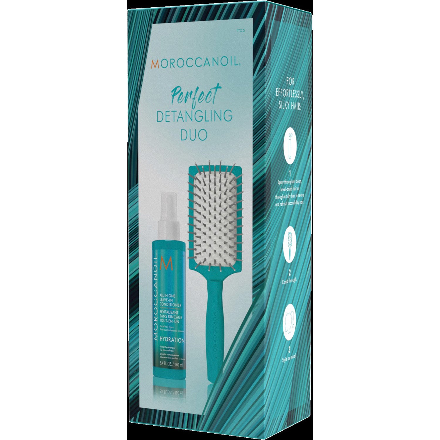 Moroccanoil Detangling Duo Kit All In One Leave-In Conditioner & Mini Paddle Brush - 160 ml