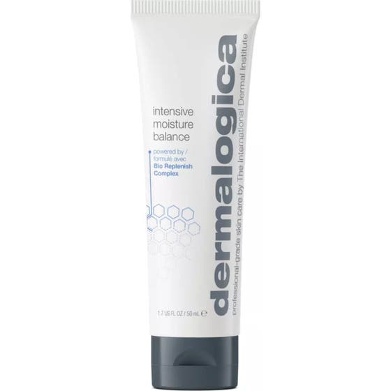 Dermalogica Intensive Moisture Balance 50 ml hudbarriär stärkande ansiktskräm i vit tub med mörkgrått snäpplock.