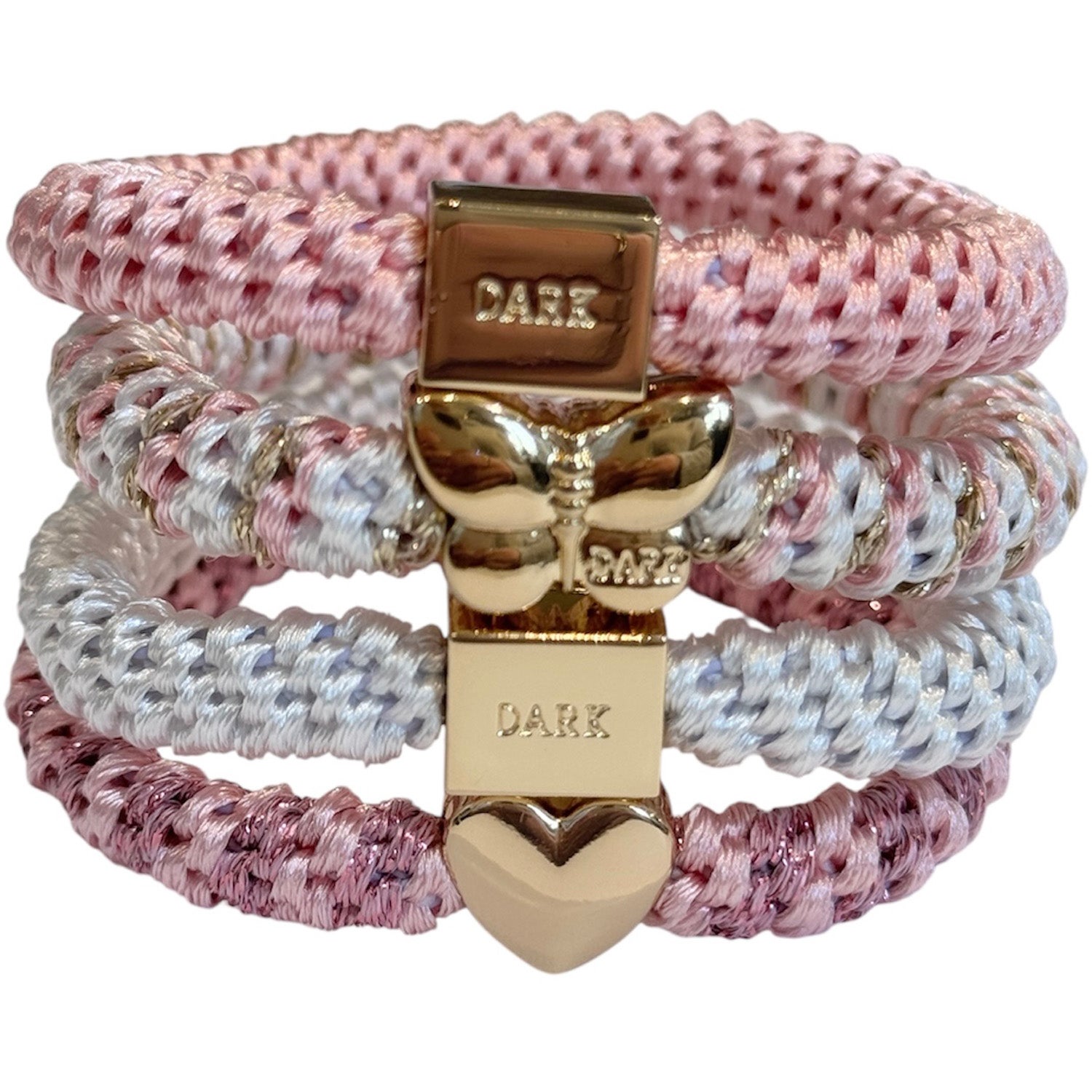 Dark Dark Fat Hair Ties Combo Cotton Candy Mix W/Gold - 4 pcs parfym