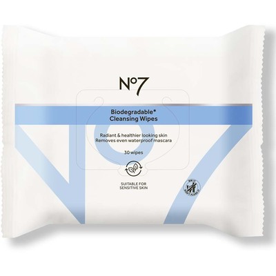 No7 Biodegradable Wipes for Cleansing, Radiance, 30 Pcs
