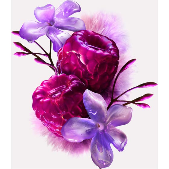 Mugler Alien Pulp Eau de Parfum 30ml damparfym med konstnärliga rosa hallon och lila blommor