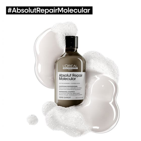 Absolut Repair Molecular Shampoo, Rinse-Out Serum & Leave-In