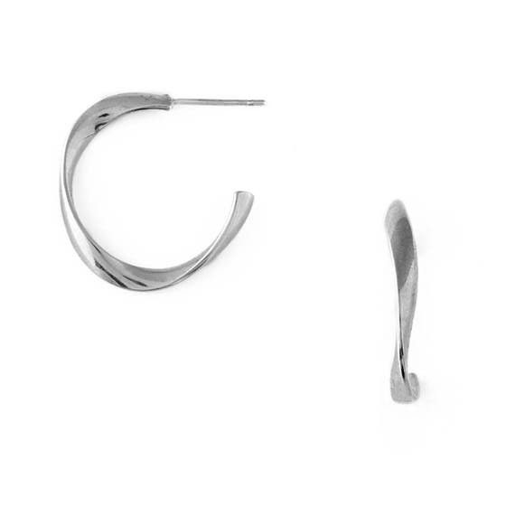Organic Open Circle Hoops Silver