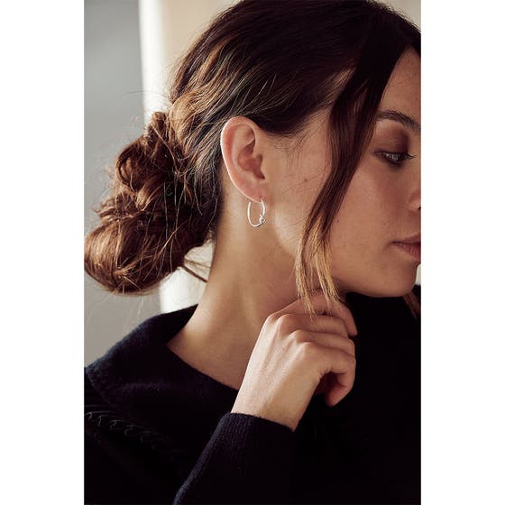 Knot Hoop Earrings Silver