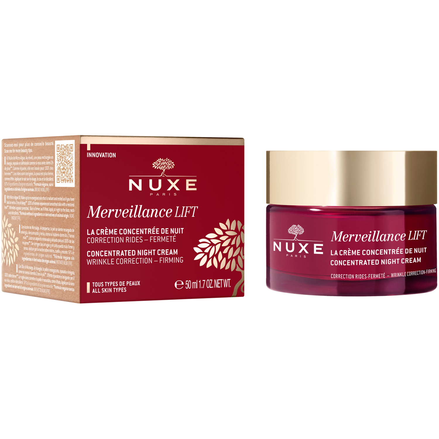 Merveillance LIFT Concentrated Night Cream, 50 ml Nuxe Nattkräm