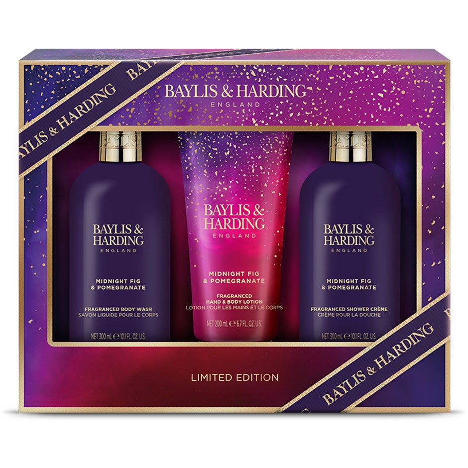 Baylis & Harding Midnight Fig & Pomegranate Body Trio Set - 800 ml