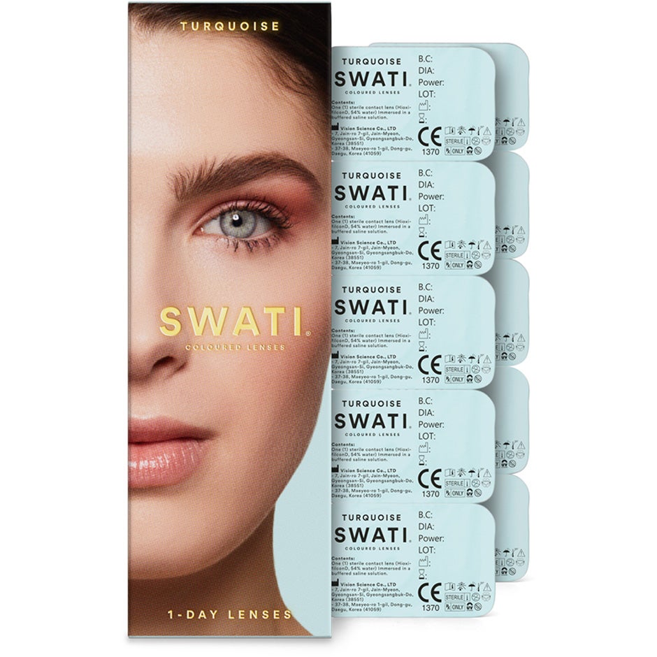 SWATI Cosmetics Coloured Lenses 1-Day Turquoise - 5 pcs
