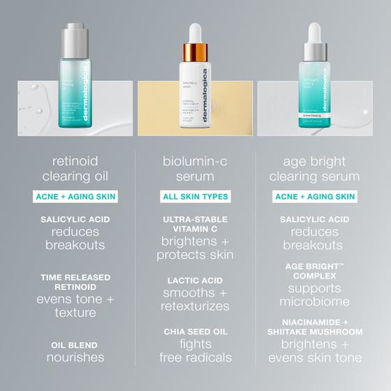 Dermalogica AGE Bright Clearing Serum 30 ml hudklaring med en lättflytande och genomskinlig konsistens.