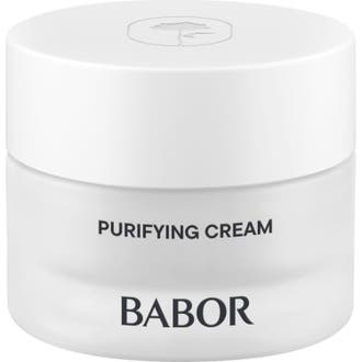 Babor Skinovage Purifying Cream 50 ml renande kräm i en frostad vit glasburk som ger en klarare hy.