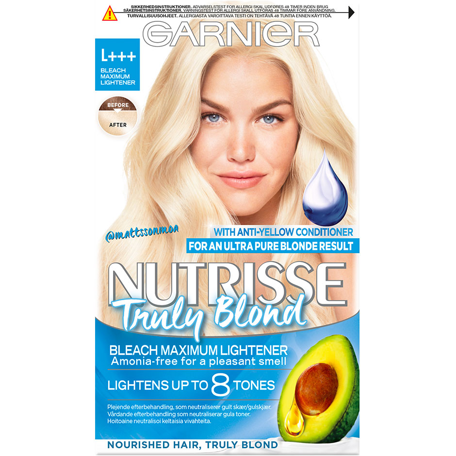 Garnier Nutrisse Truly Blond L+++ Ultimate Platinum Blonde,  Garnier Blond hårfärg