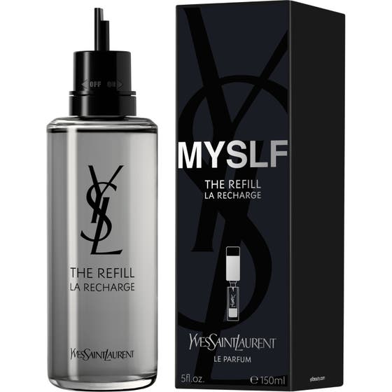 Yves Saint Laurent Myslf Le Parfum Refill 150 ml herrparfym som fylls på i en mattsvart flaska för 100% refill