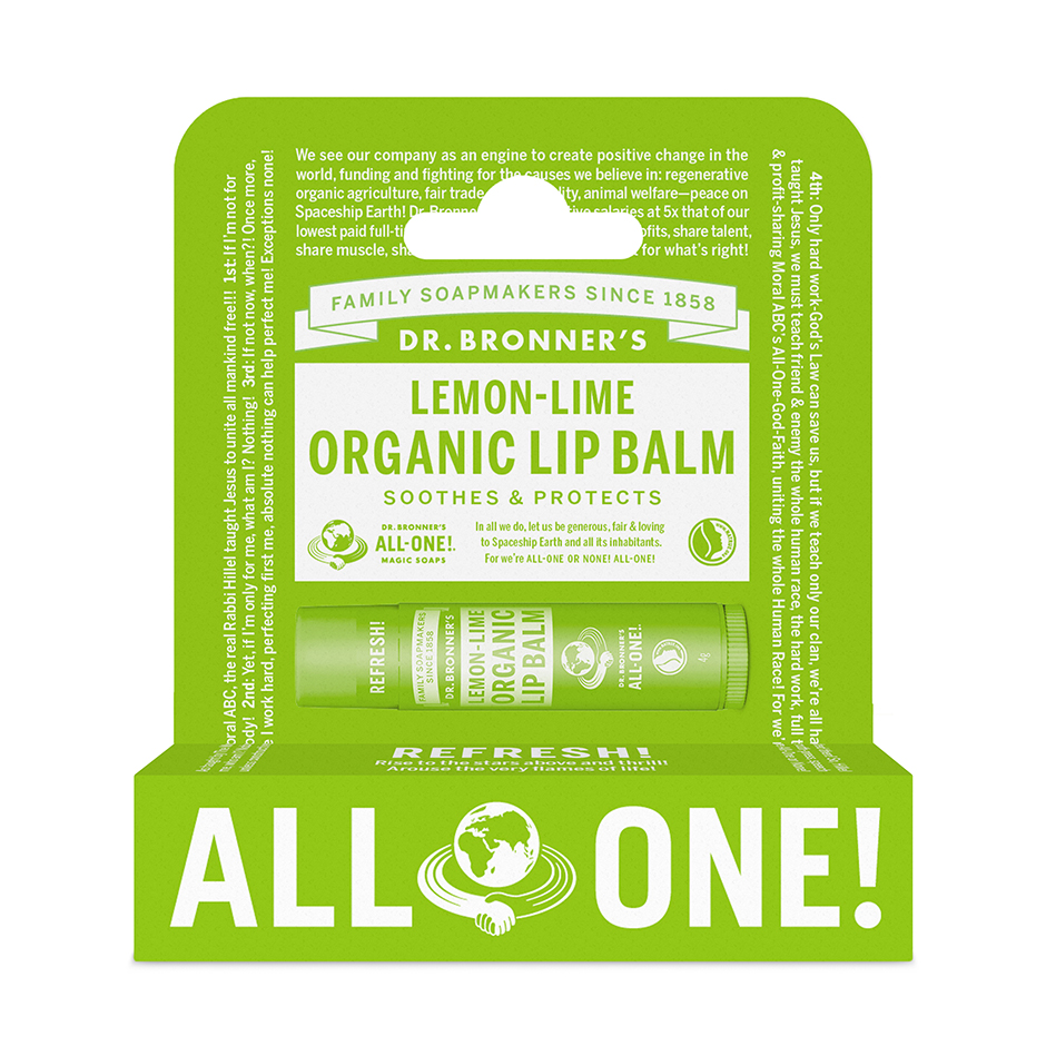 Lemon Lime Organic Lip Balm Hang Pack, 6 g Dr. Bronner's Läppbalsam & Läppskrubb