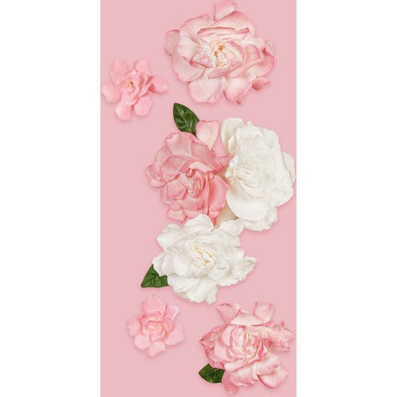 Gucci Flora Gorgeous Gardenia Intense 100 ml parfym lila flaska omgiven av blommor apelsin och trä