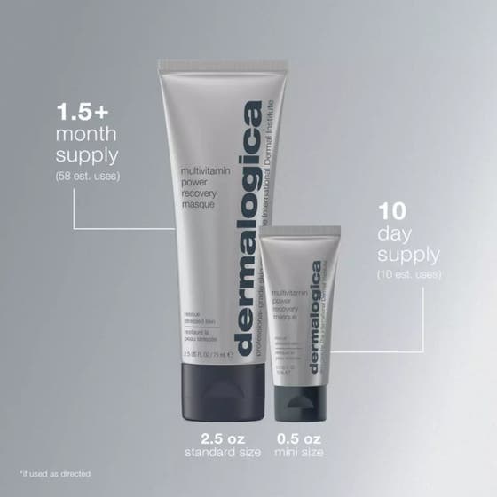 Dermalogica Multivitamin Power Recovery Masque 75 ml anti age ansiktsmask vars gula kräm trycks ut ur en silvertub