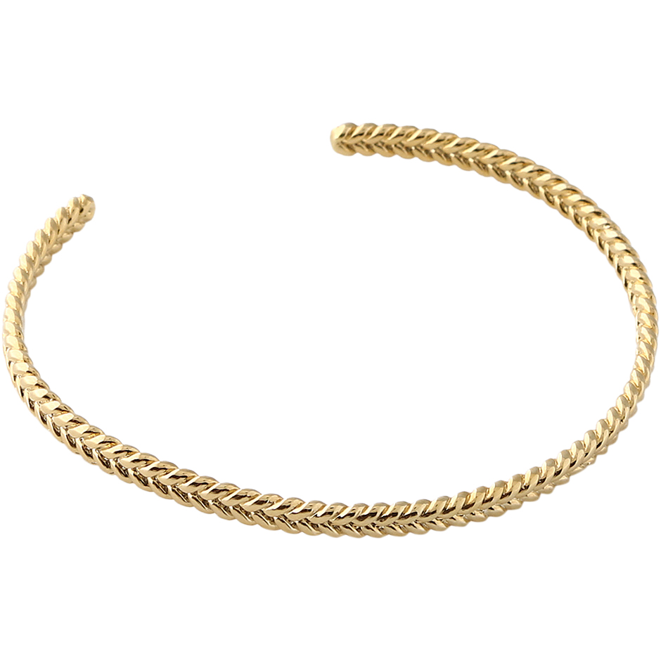 Plaited Metal Bangle Pale Gold